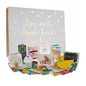 Hallmark 24ct Handcrafted Embellished Boxed Card‎ Set w/ Storage Box NWT